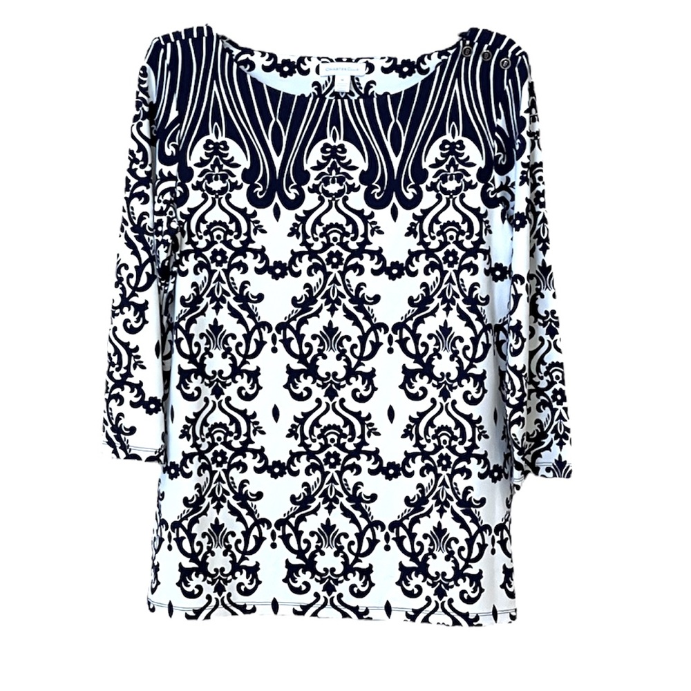 B&W medallion print tunic